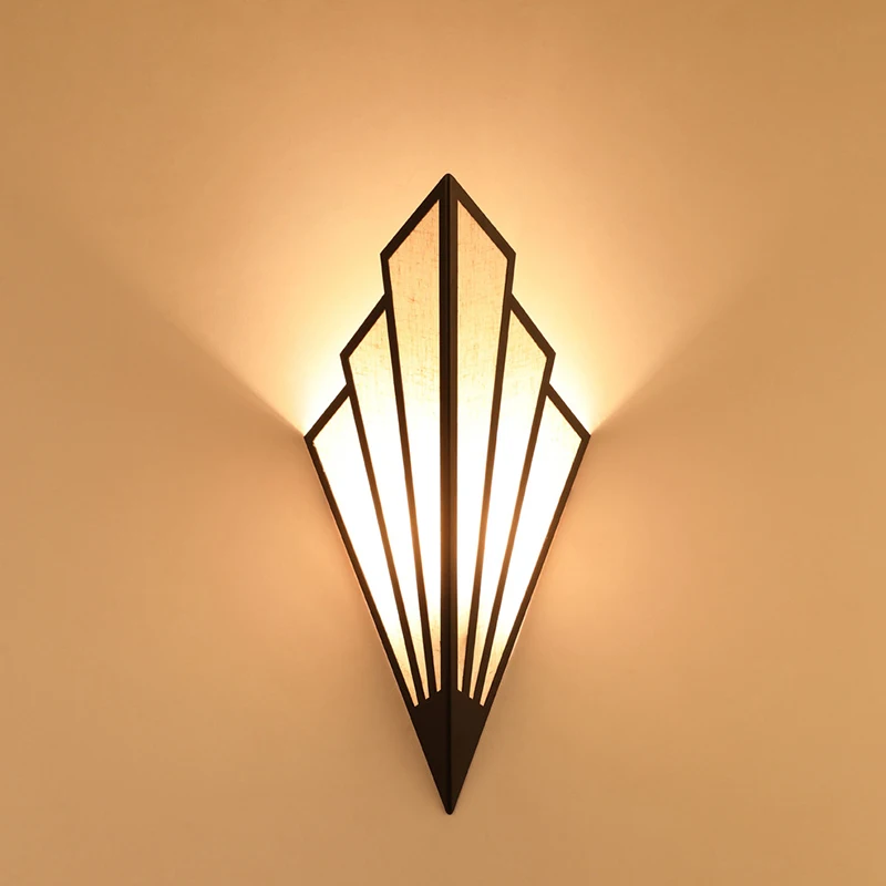 

Iron Led Wall Lamp Hotel Bedside Lamp Creative Wall Lights Metal Fan-shaped Indoor Wall Light Bedroom Room Luminaire E14 5W
