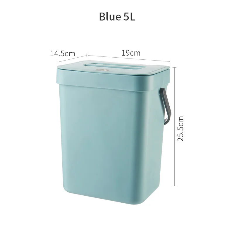 Gray-blue-5L 7л ванная комната настенный мусорный бак кухня мусорное ведро гостиная мусорное ведро туалет мусорные баки спальня ведро для мусора в скандинавском стиле - Цвет: Gray-blue-5L