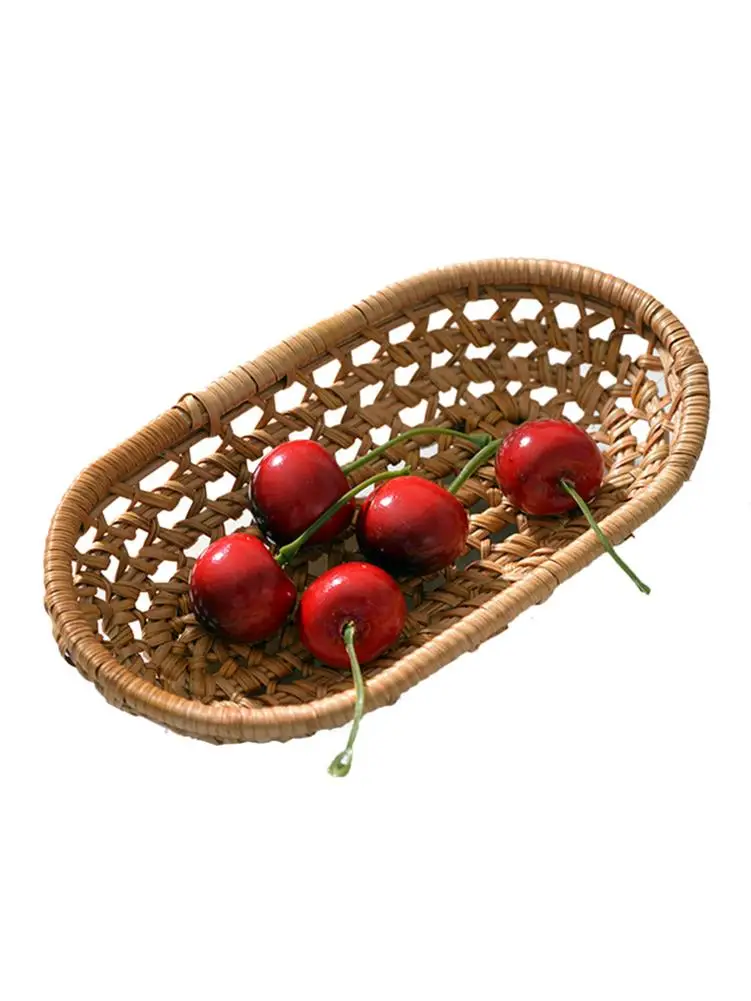 Прямоугольная корзина из ротанга для хранения продуктов фруктов овощей