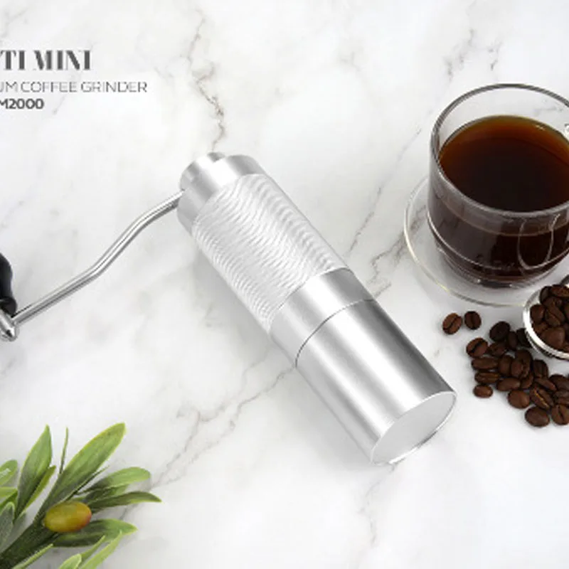 Miglior Macinacaffè Manuale Per Macinacaffè Portatile 48mm 20g Nero/argento/blu Antiscivolo Con Posizionamento A Doppio Cuscinetto