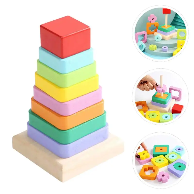 

Rainbow Tower Stacking Toy Stacking Building Educational Learning Kids Toy