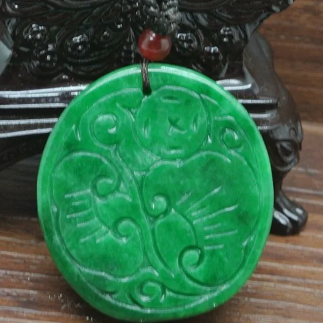 100% настоящий нефрит ручной работы изумрудно зеленый кулон тысяча рук Гуаньинь