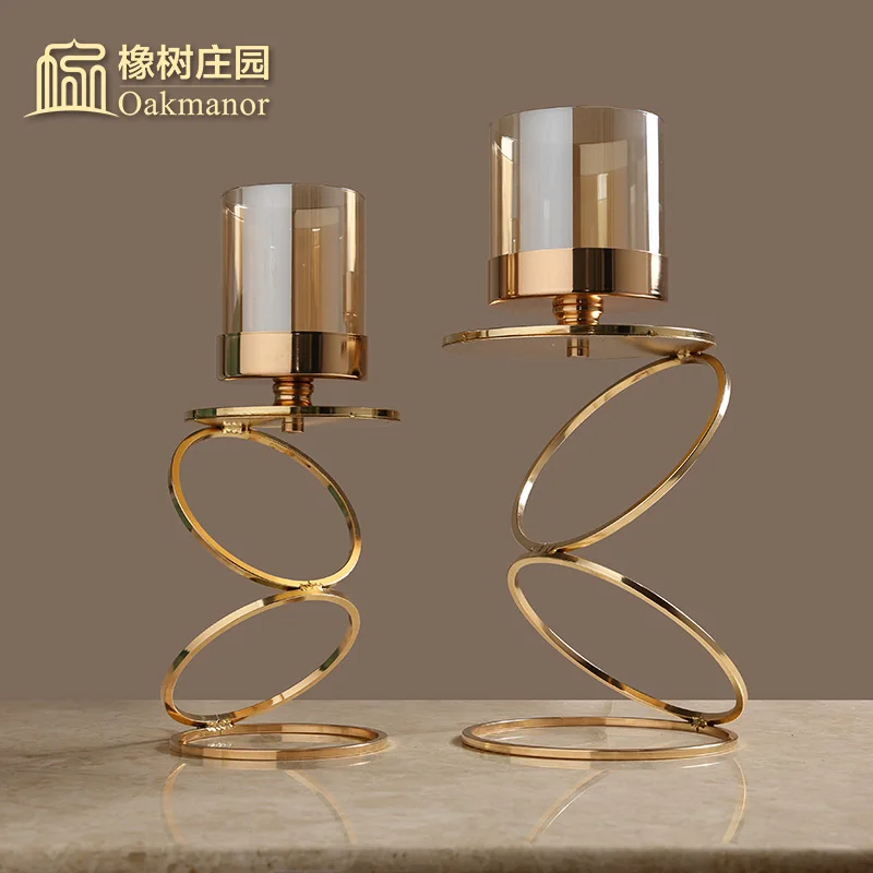 Скандинавский Романтический Золотой подсвечник геометрический Soporte Vela