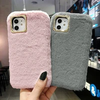 soft furry plush fur hair phone back cover coque for iphone case cover cute warm fluffy case for apple iphone 11 pro max