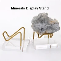mineral fossils display stand holder acrylic base for softball golf tennis ball baseball sphere balls stone display stand golden