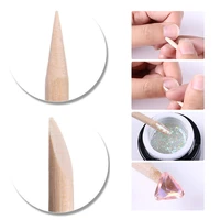 100 pcs double end nail art wood stick cuticle pusher remover pedicure professional nail art tool set manicure detail corrector