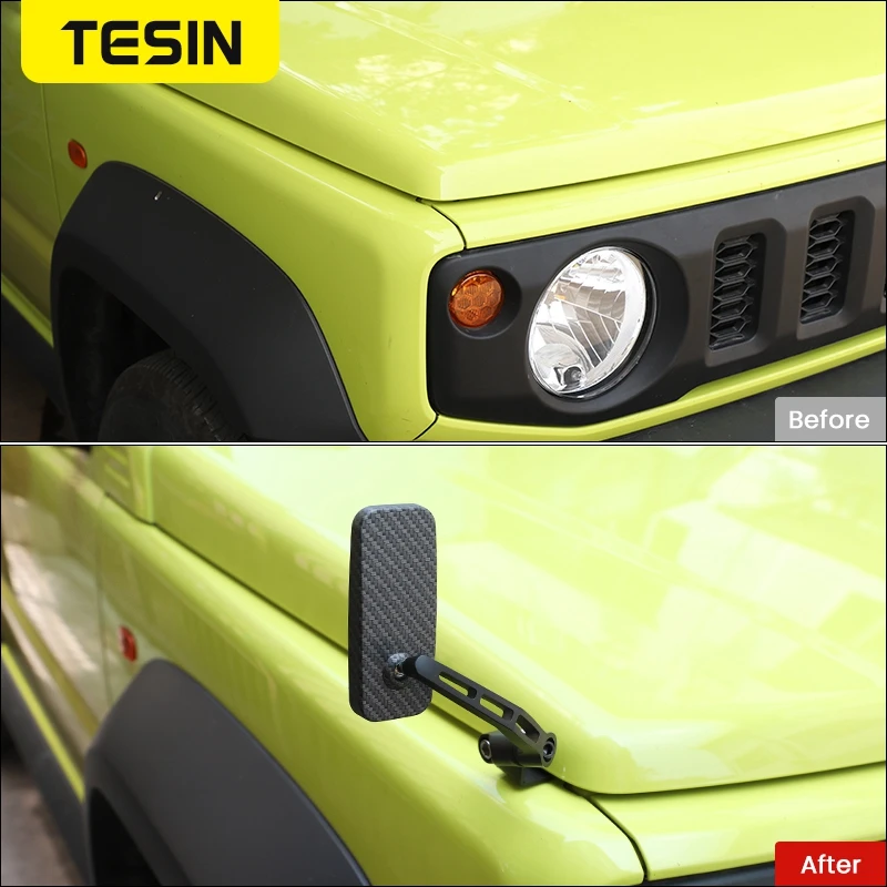 Зеркало заднего хода TESIN накладка на капот автомобиля для Suzuki Jimny JB74 2019 + черное