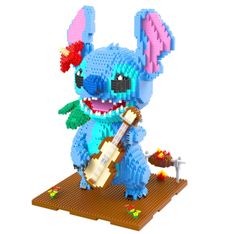 

2882pcs+ 1044 Brainlink Toys Magic Block Cute Wink Guitar Stitch Diamond Mini Block Cartoon Model Building Assemble Toy