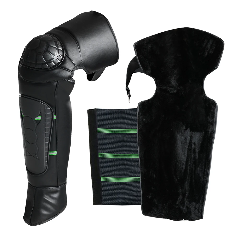 

Waterproof Keep Warm Winter Motorcycle Rider Knee Pads with Reflective Strips PU Leather Fabric Motorcycle Winter Kneepads