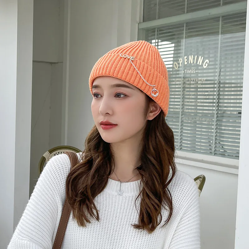 

Bonnets for Women Designer Net Red Fried Street Fashion Pile of Hats Women Autumn and Winter All-match Knitted Hat WOMEN
