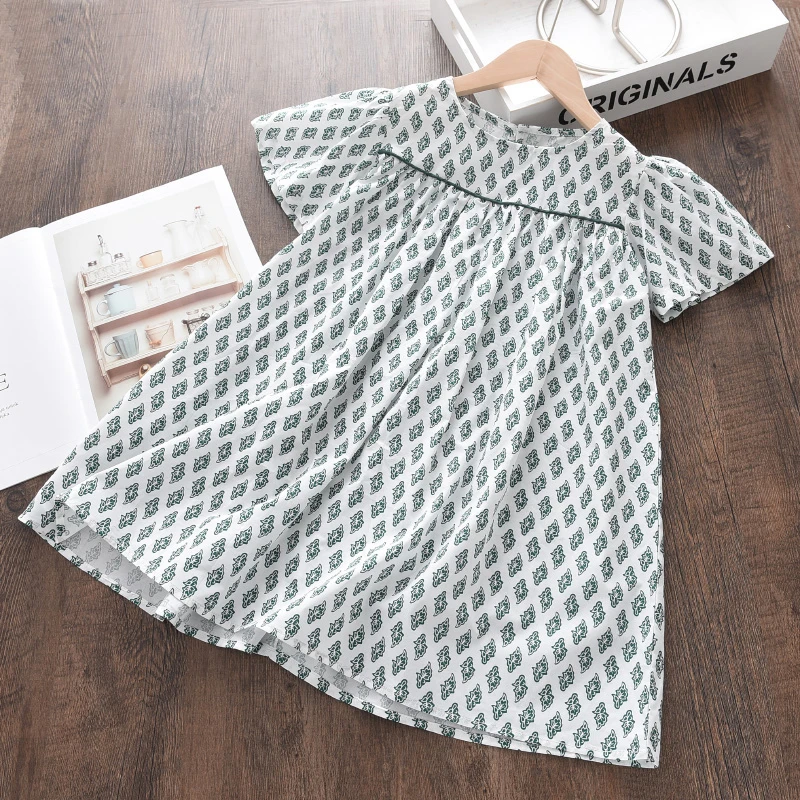 

Летние платья для маленьких девочек, одежда для малышей, Брендовые платья принцессы с коротким рукавом для детей, хлопковое платье для мале...