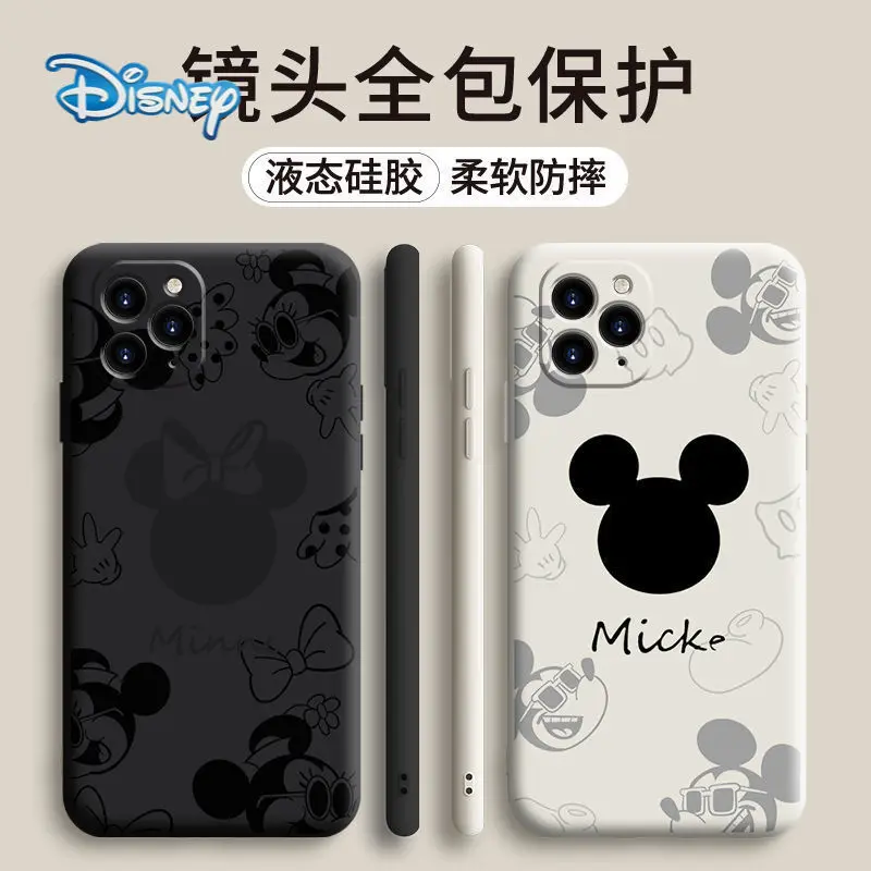 

Disney Mickey Minnie Cartoon Mobile Phone Case for iPhone 13 12 13pro 13mini 12pro pro max Plus Cute Anti-fall Cellphone Shell