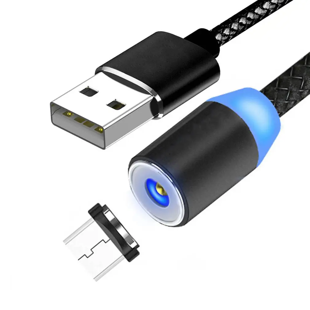 

3 in 1 Magnetic Charging Cable with 3 Cord Heads (Micro USB/L/Type C) Rotate Braided Cable Charging C