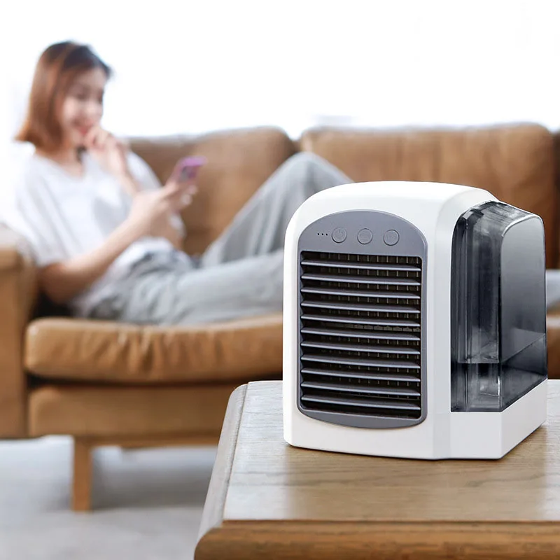 

Mini Portable Air Conditioner Humidifier Purifier USB Desktop Air Cooler Fan With Water Tanks Home