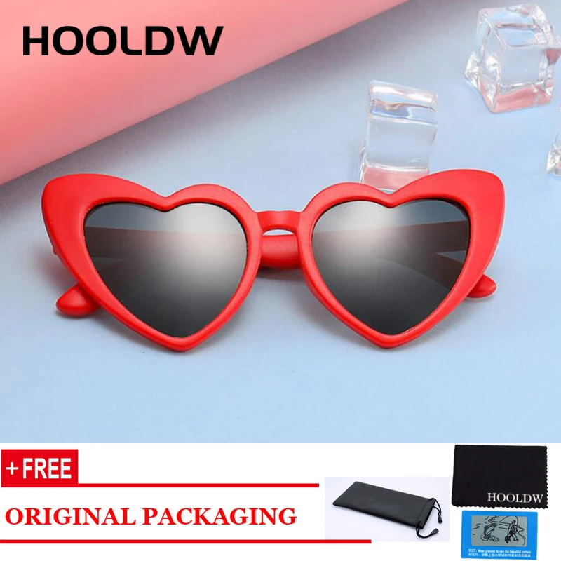 

HOOLDW Heart Shapes Kids Sunglasses Polarized Children Sun glasses Boys Girls Flexible Safety Glasses UV400 Baby Shades Eyewear