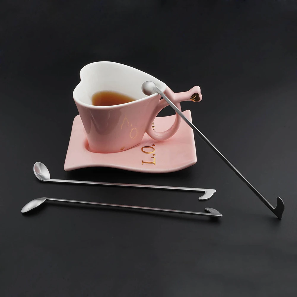Нержавеющая сталь Кофе питьевой Примечание в форме ложка для перемешивания