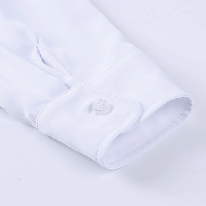 

Women White Shirt Casual Loose Turn Down Collar Pocket Blouse Oversize Top Fashion Long Sleeve Single-Breasted Blusa Feminina