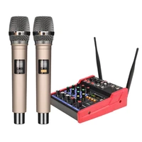 4 channel audio mixer console with wireless microphone sound mixing with bluetooth usb mini dj mixer2 wireless karaoke