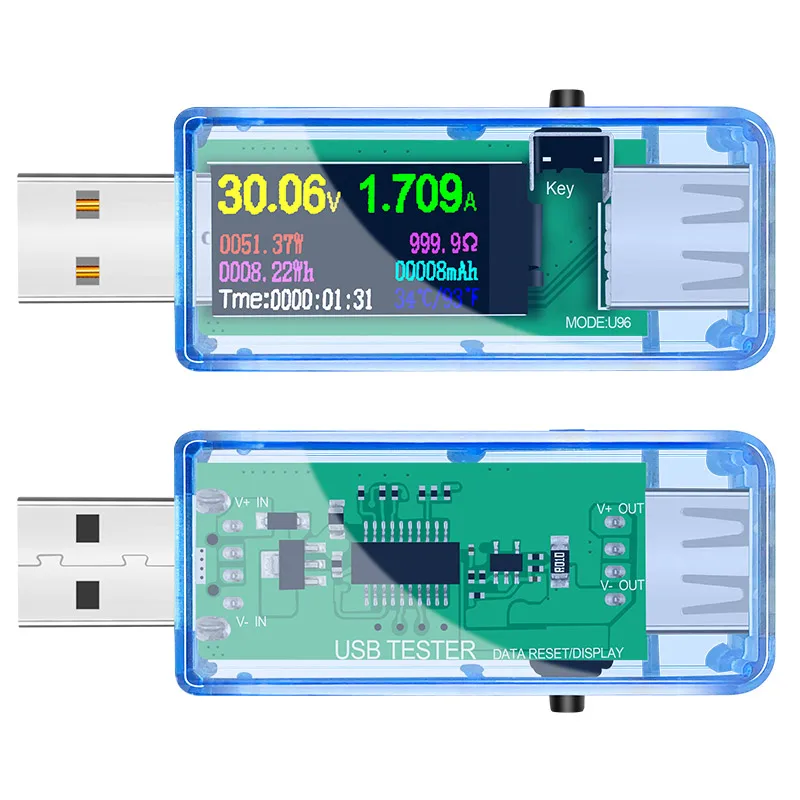 USB-тестер 13 в 1, цифровой вольтметр постоянного тока, амперметр ...