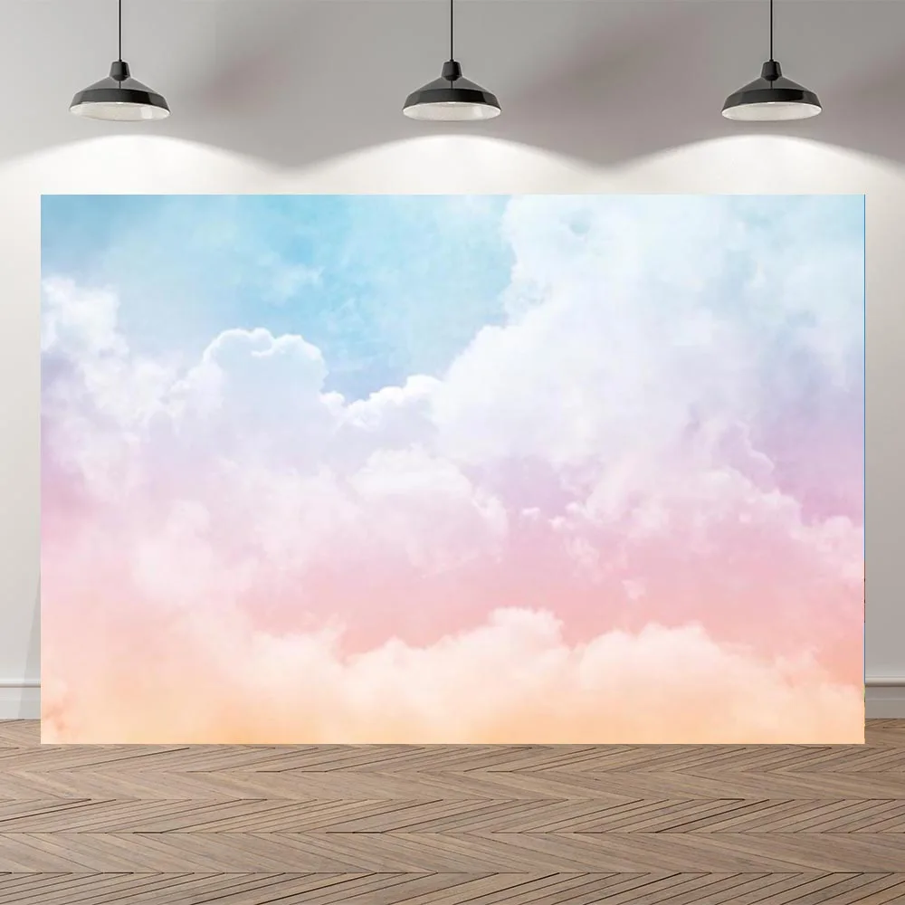 NeoBack красочные пастельные солнечные белые розовые облака абстрактное небо