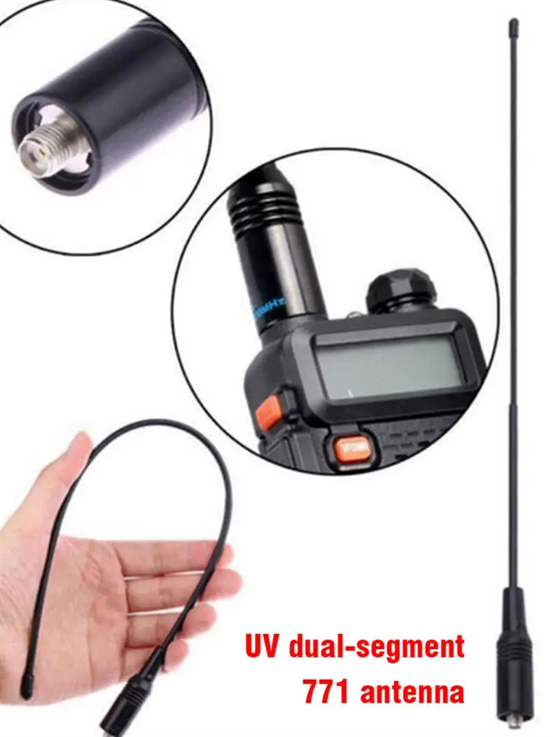 

NA-771 SMA-Female Dual Band 10W Antenna 144/430Mhz High-Gain Boost Signal Antenna car styling For Baofeng UV5R UV-82 SAUS