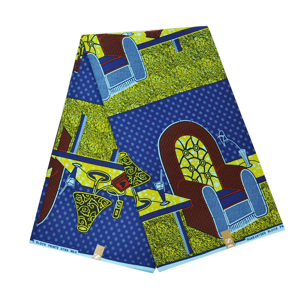 Африканская ткань из натурального воска для платья с принтом нигерийский воск