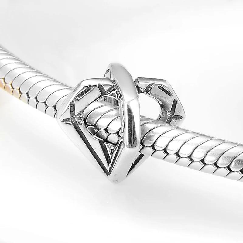 Модные бусины из стерлингового серебра 925 пробы с многоугольником для