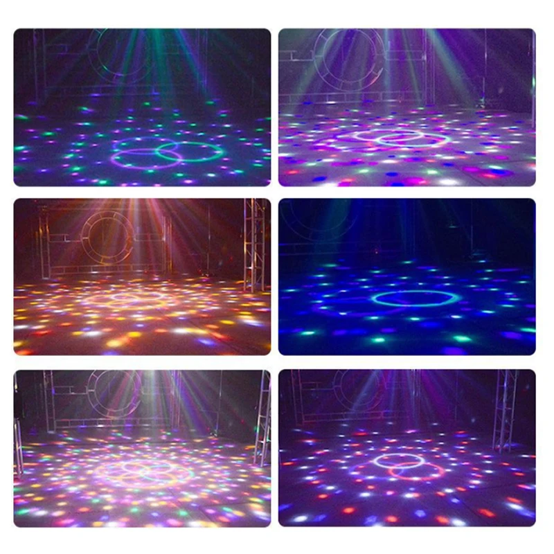 Звуковая активация Вращающийся Диско Шар Вечерние огни 13 Вт RGB светодиодный