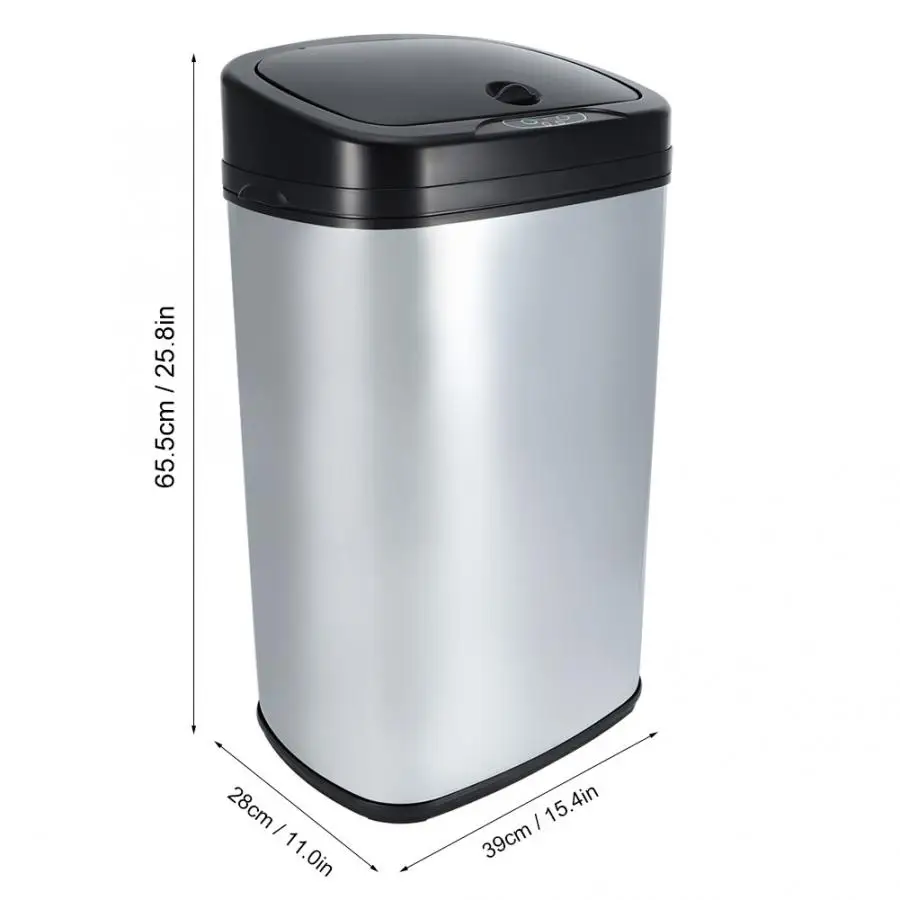50L Kitchen Automatic Steel Silver Sensor Rubbish Waste Dust Bin Trash Can | Обустройство дома