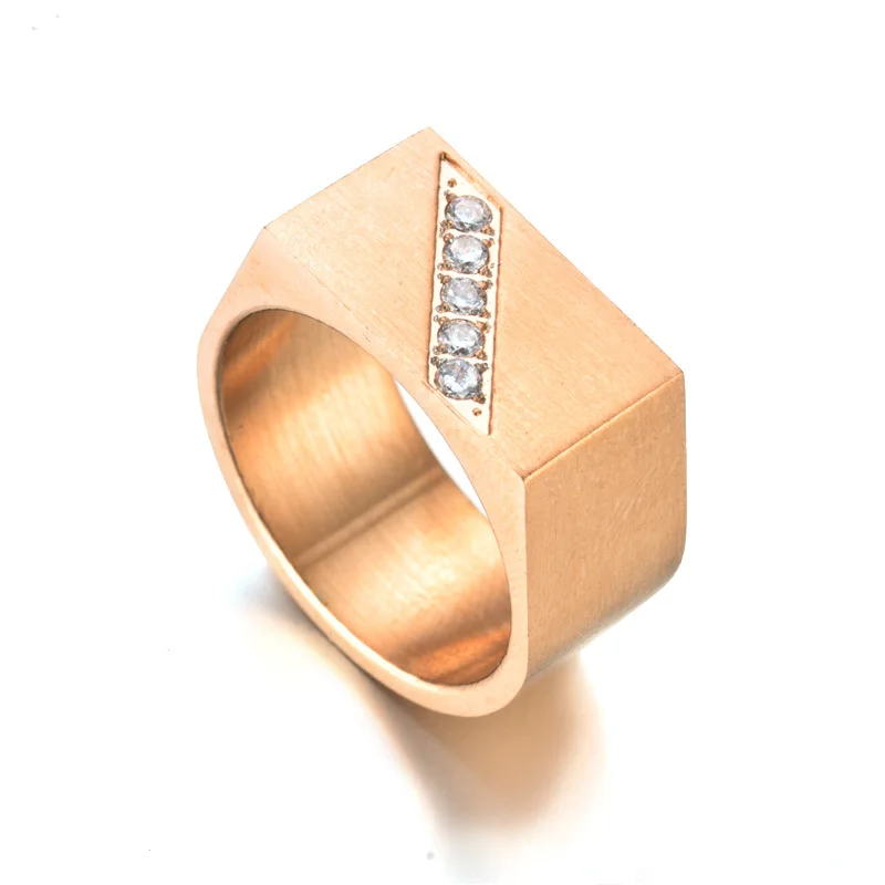 Мужские кольца перстни из нержавеющей стали обручальные с гравировкой розового