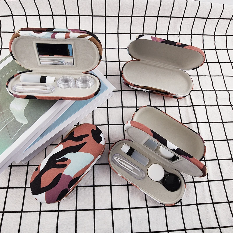 

2 In 1 Camouflage Double Layer Glasses Box Multi-purpose Portable Contact Boxes 1 Pcs