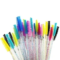 50 pcs crystal eyelash makeup brushes disposable eyelash brushes eyelashes extension tools eyebrow brush mascara wands