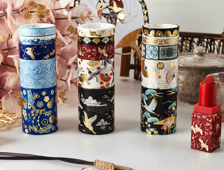 5 шт./компл. декоративные Ретро Божественная японский золото лента Washi Винтаж Washitape клей набор наклейки стационарный Бумага Скрапбукинг