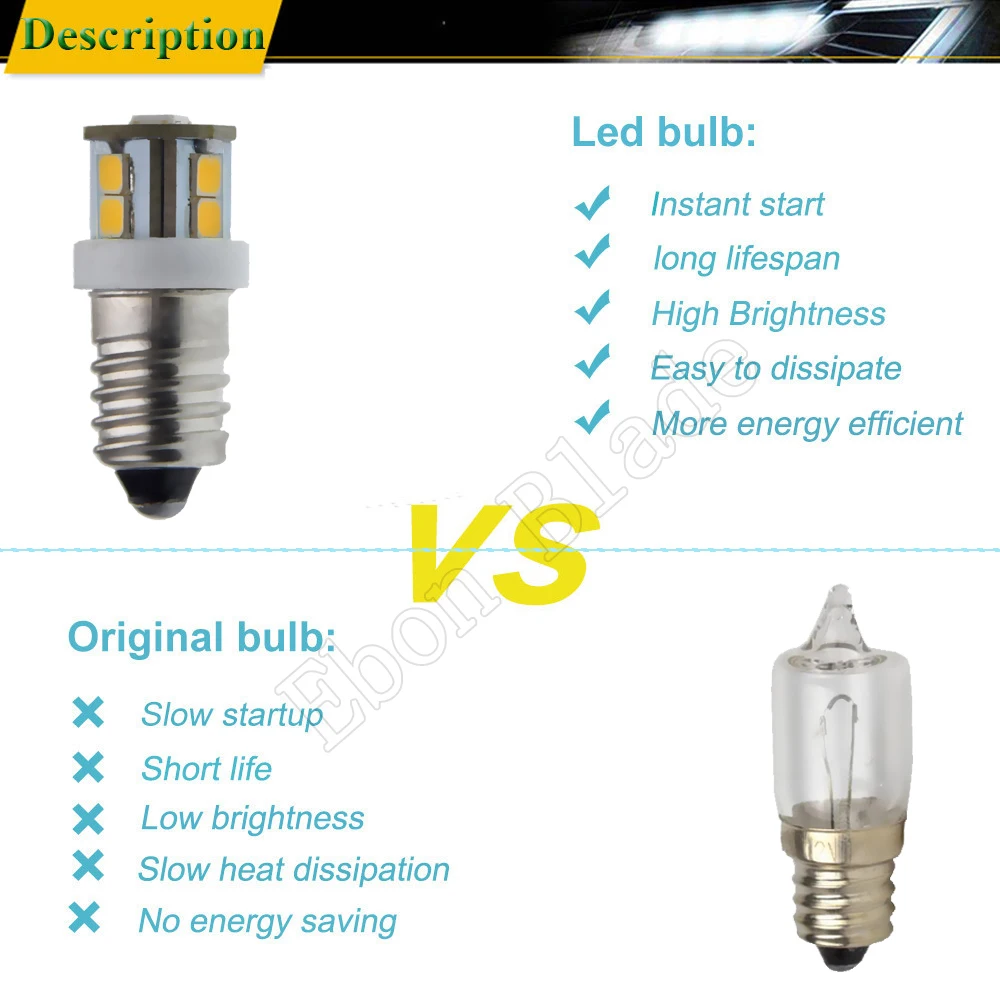 4 шт. E10 7SMD 2835 6 вольт постоянного тока светодиодный лампы теплый белый/белый