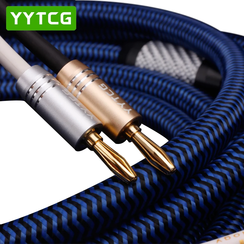 YYTCG Hifi динамик кабель OCC Чистая медь аудио провод с позолоченным банановым