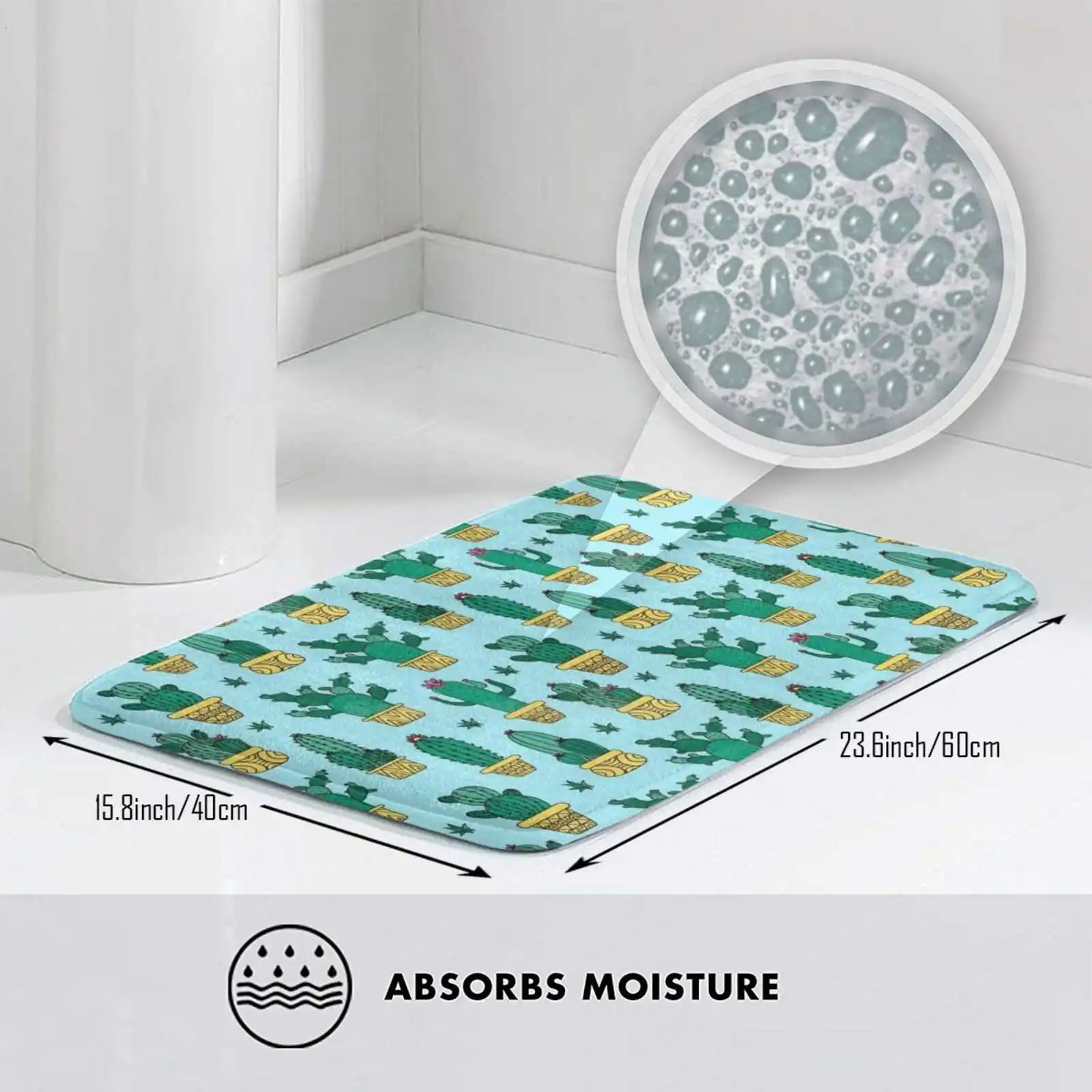 Мягкий Нескользящий 3D коврик с изображением кактуса подушка зеленого острия