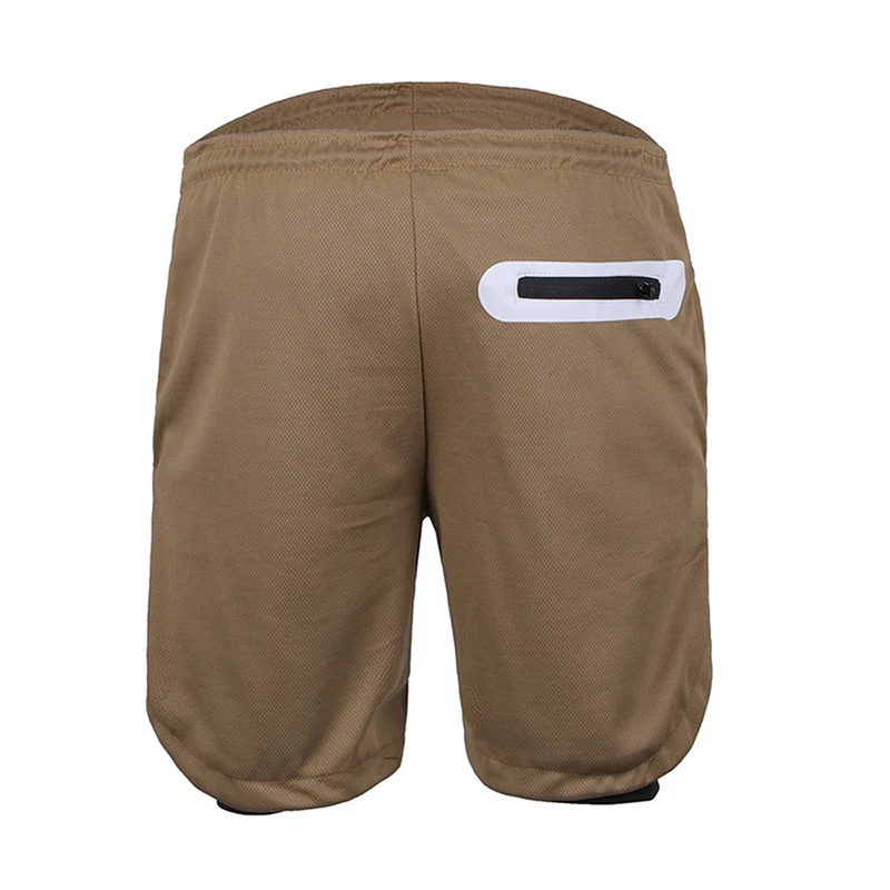 Gym Running Shorts Men Jogger Shorts Double-Deck Mens Fitness Bodybuilding Breathable Shorts Gym Fitness Quick Drying Sportwears