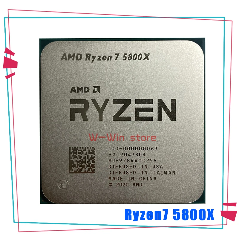  Процессор AMD Ryzen 7 5800X R7 5800X 3,8 ГГц Восьмиядерный шестнадцать потоков 105 Вт Процессор L3 = 32M 100-000000063 разъем AM4 без вентилятора 