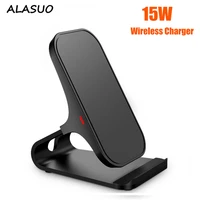 aluminum alloy qi induction wireless charger stand for iphone 12 11 pro max xr 8 8 plus samsung huawei xiaomi 15w quick charging