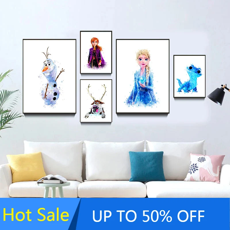 Картина из фильма Disney Холодное сердце на холсте настенное искусство принцесса