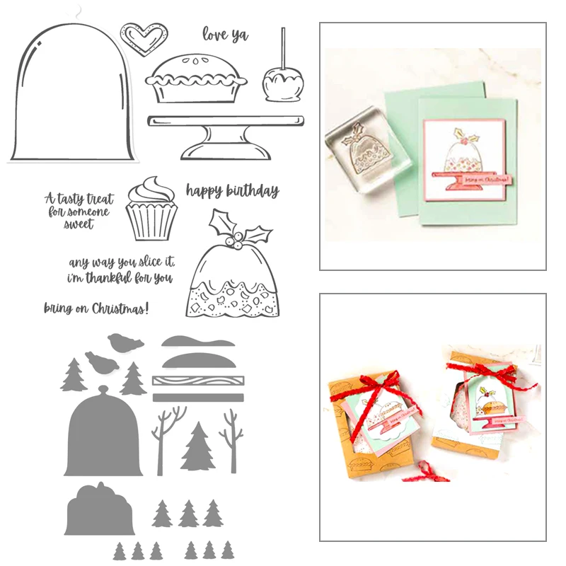 

CAKE Metal Cutting Dies 2021 Clear Stamps and Dies New Arrival Christmas Die Cut Stencils New Dies Cutters Scrapbooking
