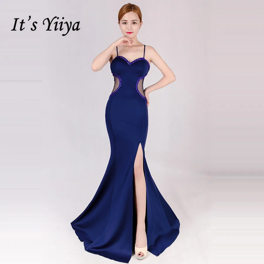 Женское вечернее платье с юбкой годе It's Yiiya зеленое без рукавов квадратным