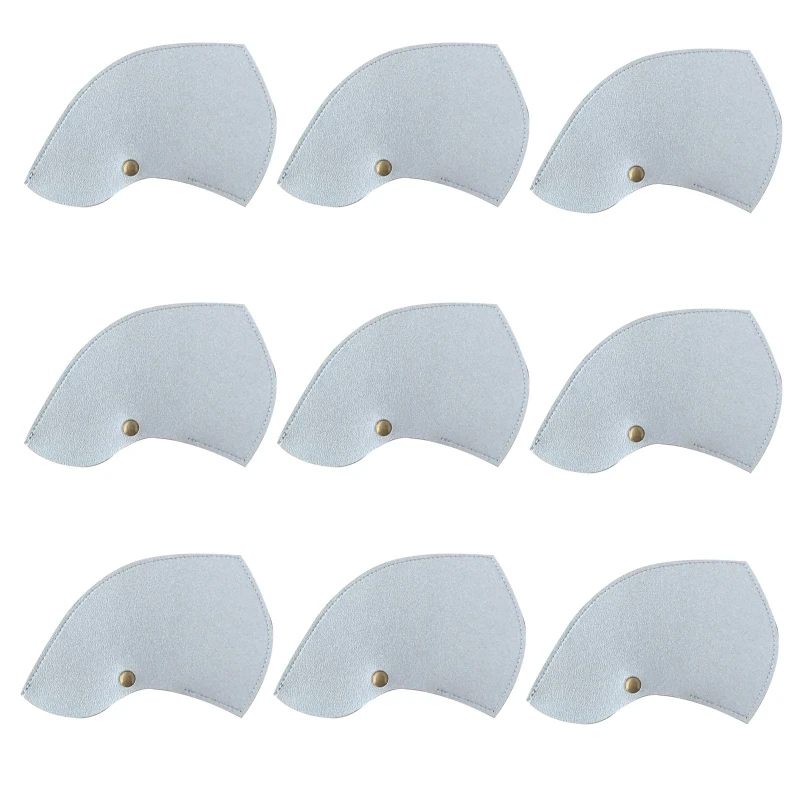 

9 Pcs Simple Design Solid Color Golf Club Headcovers with Label PU Waterproof