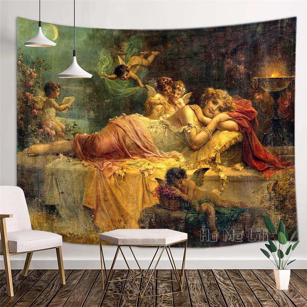 Tapiz de arte para interiores, decoraci&oacute;n de figuras cl&aacute;sicas rom&aacute;nticas, academias austriacas-1