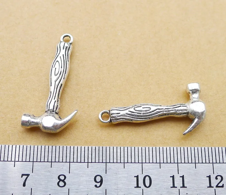 

LY06 15*31mm Hammer 3.2G Alloy antique Silver Ornament charm Accessories DIY Pendant 50 Pcs/Bags