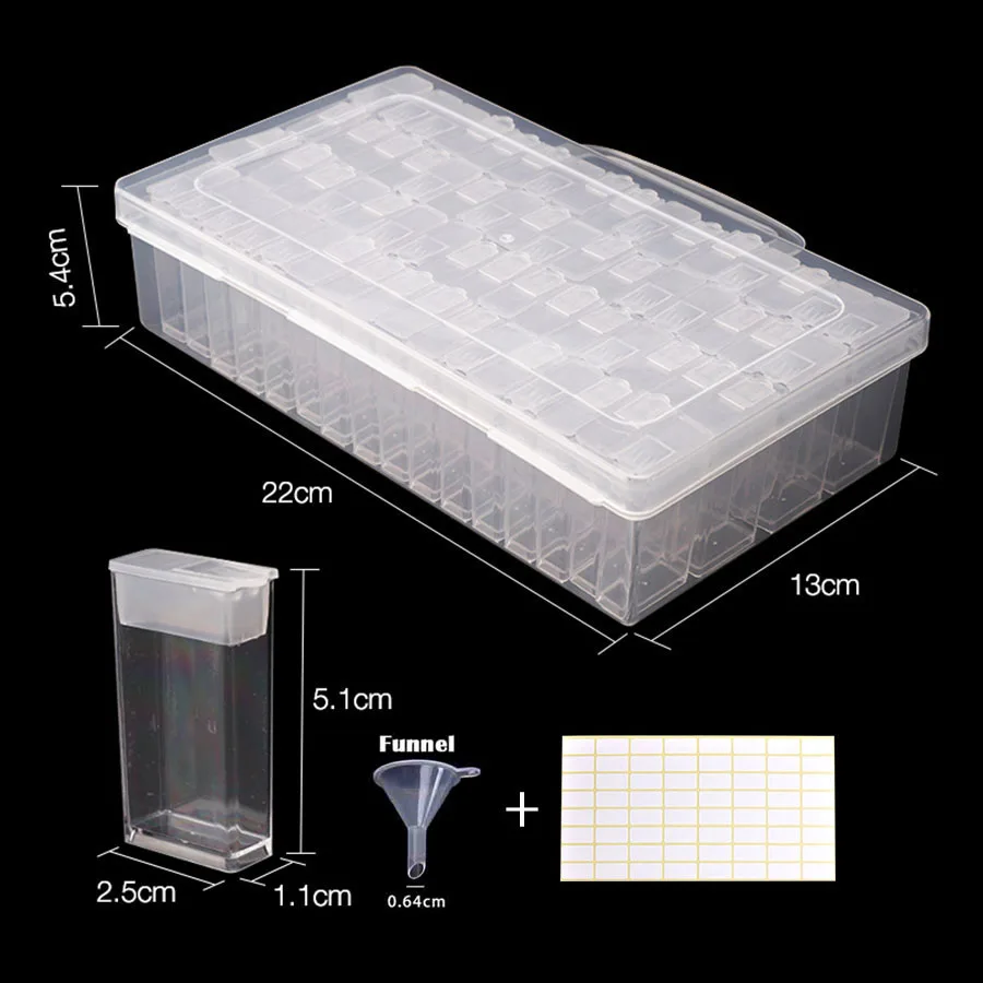 64/28 Grids 5d Diamond Painting Accessories Storage Box Drill Transparent Container | Дом и сад