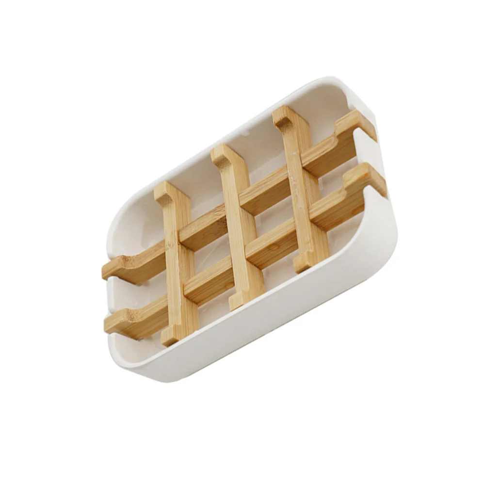 

Bamboo Drain Soap Dish Soap Box Detachable Bathroom Soap Tray Holder Storage
