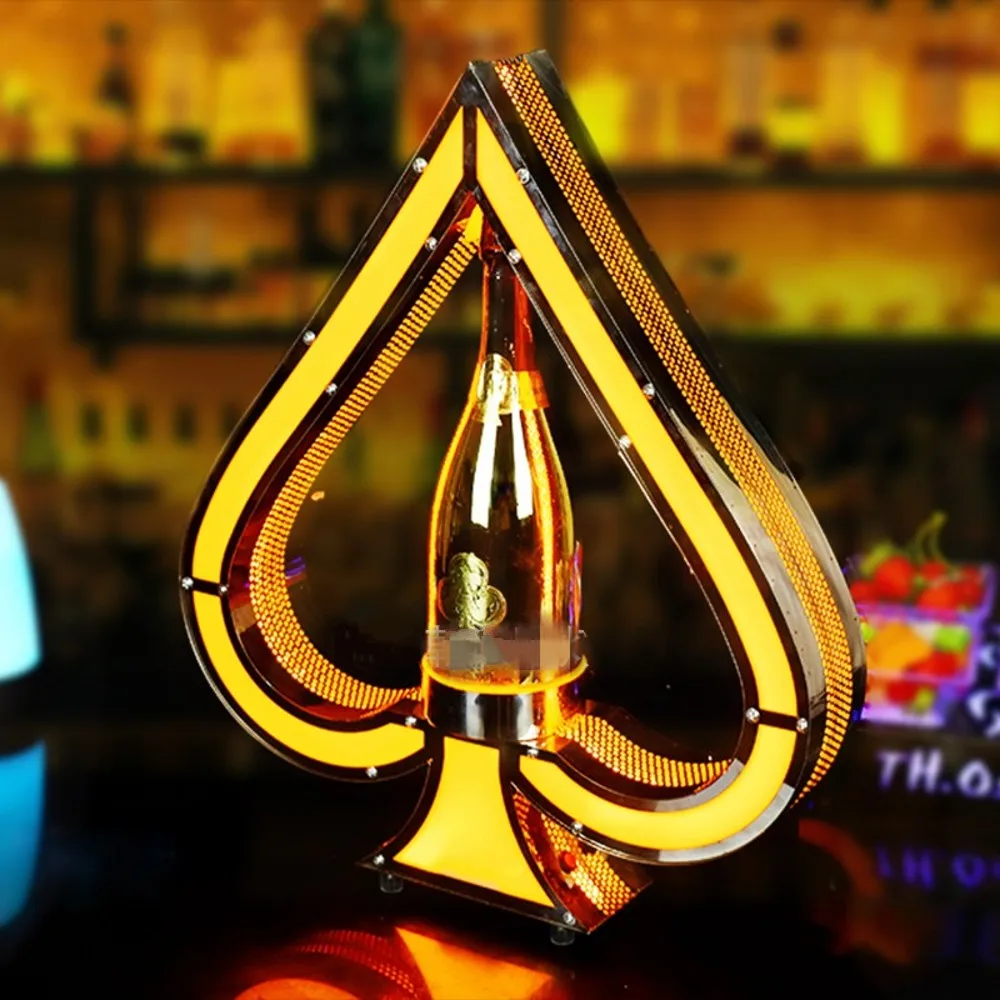 

Ace of Spades LED Luminous Bar Wine Presenter Rechargeable Champagne Cocktail Whisky Drinkware Holder For Disco Party Nightclub