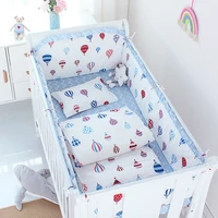 5pcs crib bumper bedding set cotton cute print sheet cradle side protector toddler baby room accessories bed protection