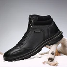 Мужские зимние ботинки из натуральной кожи, мужские зимние повседневные плюшевые теплые ботинки Мартин, мужские брендовые Модные мужские ботильоны со шнуровкой